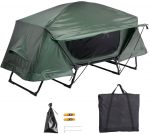 Single 1 Person Sleeping Folding Double Layer Military Grade Fabric Off Ground Camping Tent Cot