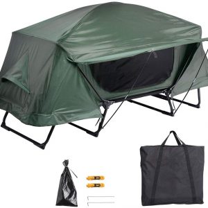 Single 1 Person Sleeping Folding Double Layer Military Grade Fabric Off Ground Camping Tent Cot